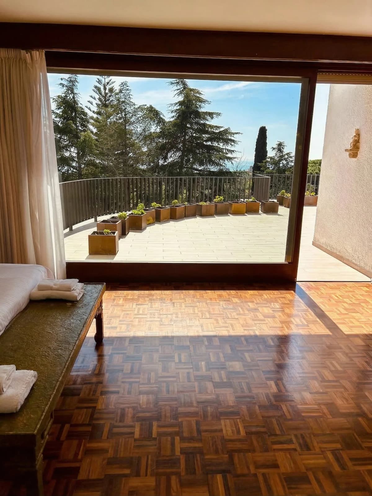 Swimming pool with vintage diving board