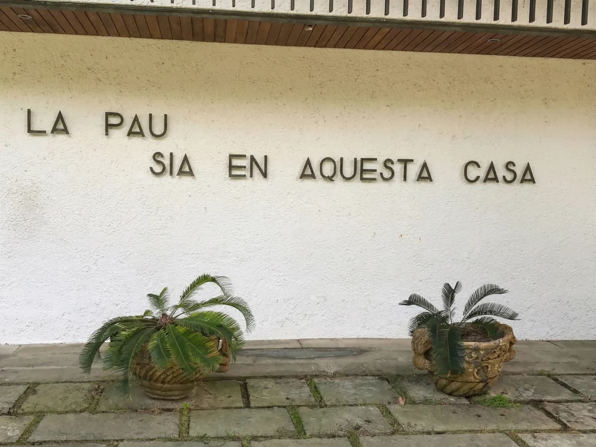 Catalan peace blessing on facade