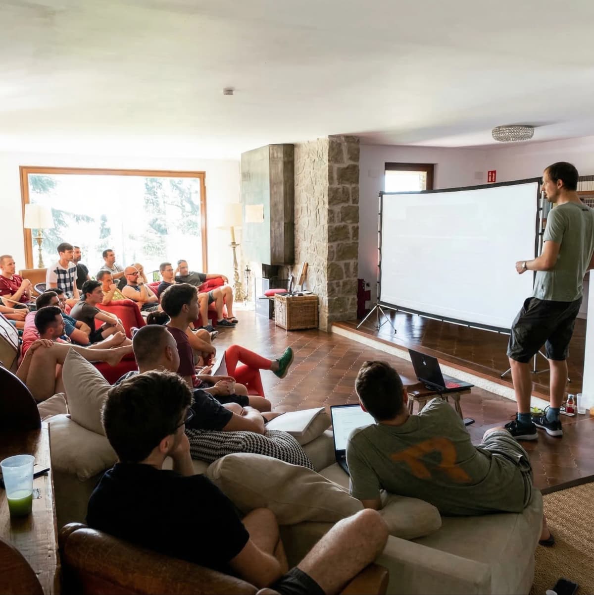 Group presentation in the living room