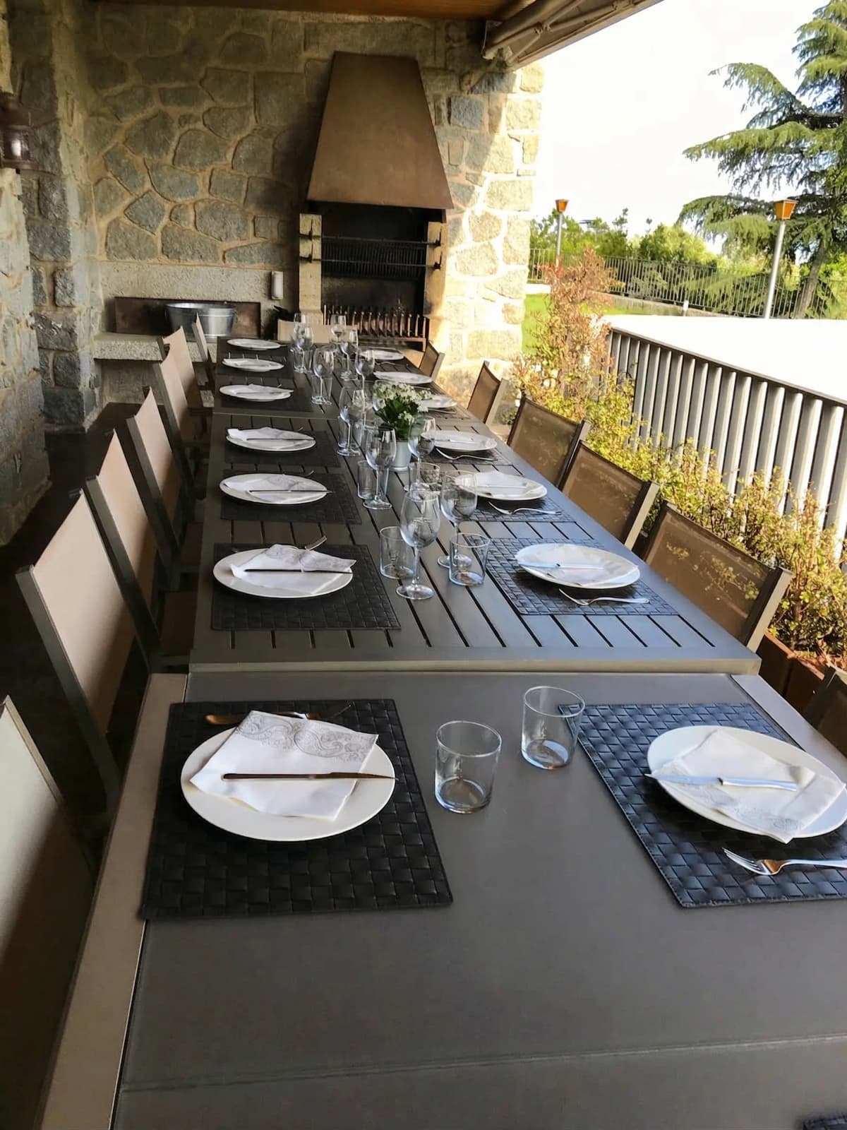 Elegant outdoor dinner setting