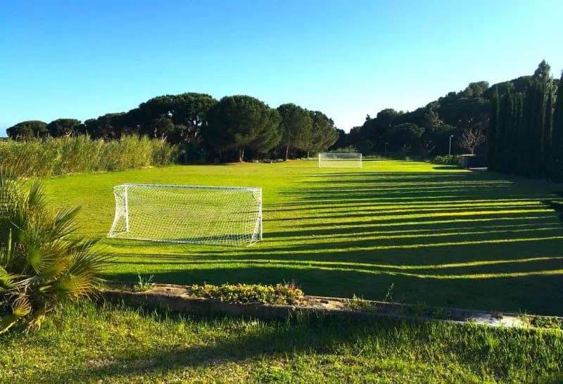 Private football pitch in the gardens